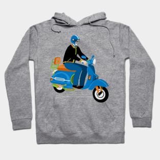 Blue Scooter Driver Hoodie